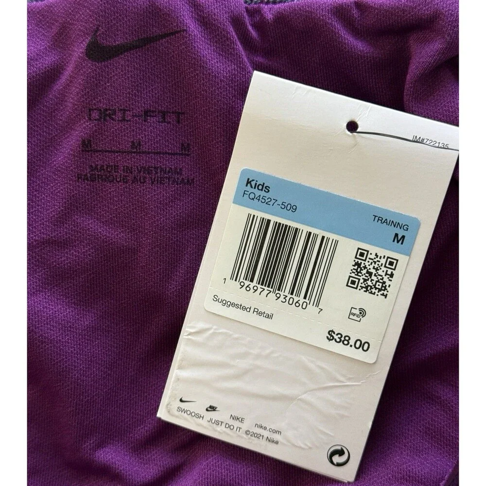 Nike One Woven High-Waisted Shorts Girls Size Medium Purple Lined Training NEW‎